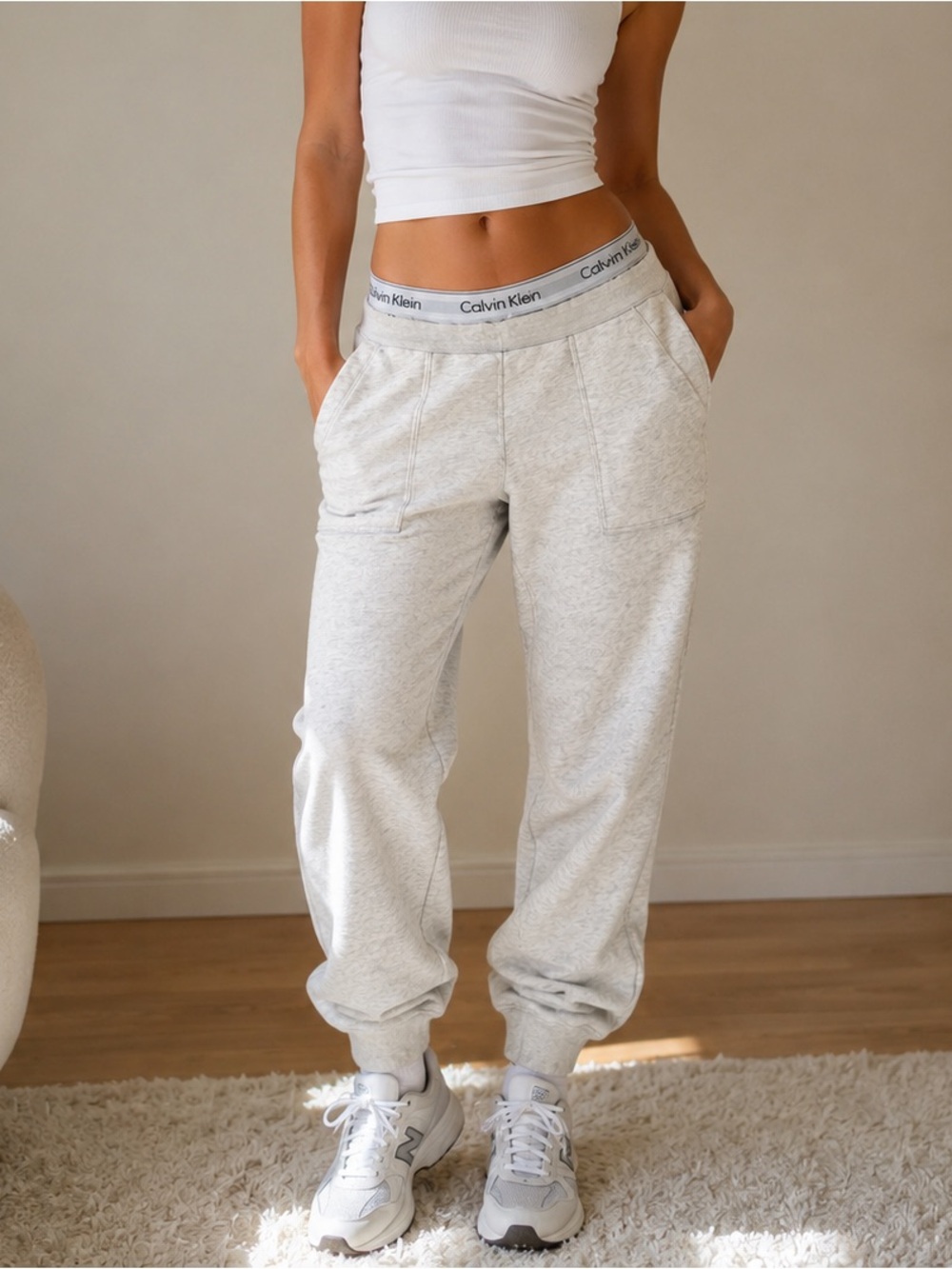 Calvin Klein Light Heather Gray Jogger Sweatpants